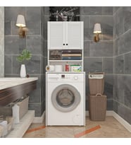 Kenzlife membran çamaşır makinesi dolabı hayzum byzbyz panjur 180*66*55 mebran kapak MDF gövde (Beyaz)