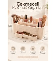Çok Bölmeli Smart 2 Çekmeceli Masaüstü Organizer, Makyaj ve Kozmetik Düzenleyici