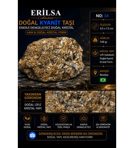 Sertifikalı Doğal Kyanit Taşı Ham Kristal Kütle Dekoratif Doğal Mineral No 14