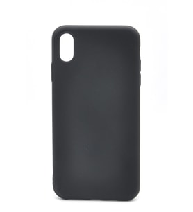 iPhone XS Max Uyumlu Düz Renk Esnek Yumuşak Silikon Kılıf  Rubber Siyah