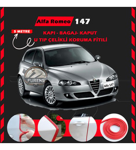 Alfa Romeo 147 Oto Araç Kapı Koruma Fitili 5metre Parlak Kırmızı Renk