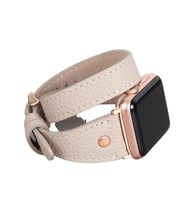 Apple Watch Uyumlu Deri Kordon 42-44-45mm Slim DTRT ERC3 (Bej)