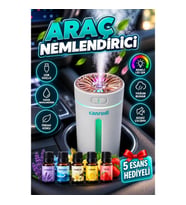 USB Araç Nemlendirici 5 Esans Hediyeli Renkli LED Işıklı Mini Koku Difüzörü