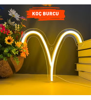 Koç Burcu Figürlü Neon Led Tabela Tablo Gece Aydınlatma Duvar Dekoru
