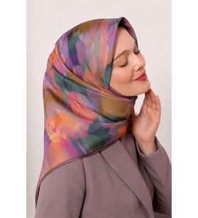 Lesscarves Pamuk İpek Eşarp Batik Desenli LS2204