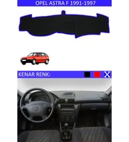 Opel Astra F 1991-1997 Için Uygun Torpido Koruma Halısı Siyah Kenar Renk Mavi