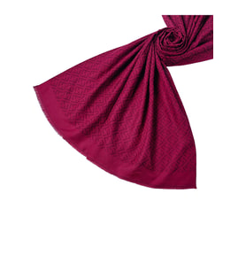 Işıl İpek - Pamuk Jakarlı F Desen Şal 75x190 cm (Bordo)