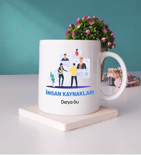 İnsan Kaynakları Kupa Bardak ve Taş Bardak Altlığı Hediye Seti