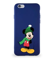 Apple iPhone 6 Soft Premier Kapak Mickey Mouse-G Tasarımlı Silikon Kılıf - Lacivert (Şeffaf)