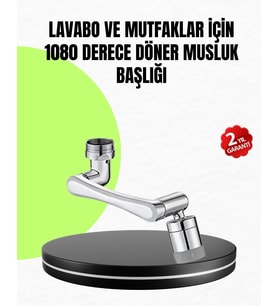 2 Modlu 1080° Dönebilen Musluk Başlığı Esnek 3 Eklemli Hareketli Tasarım