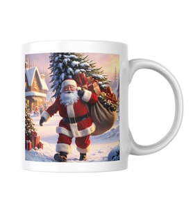 Yılbaşına Özel Tasarımlı Hediyelik Noel Babalı Kupa Bardak Tasarımı