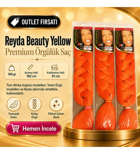 3 Paket - Afrika Örgüsü Ve Rasta İçin Sentetik Saç YELLOW