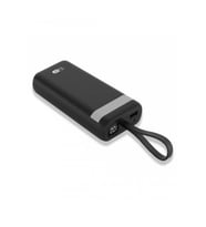 20,000 mAh Kablolu Taşınabilir Kendinden Kablolu Şarj Cihazı Powerbank (Siyah)