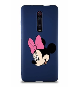 Xiaomi Redmi K20 Pro Soft Premier Kapak Minnie Mouse-B Tasarımlı Silikon Kılıf - Lacivert (Şeffaf)