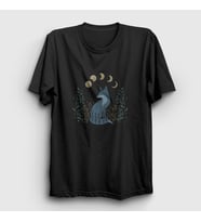 Presmono Unisex Siyah Night Fox Tilki T-Shirt 367980tt