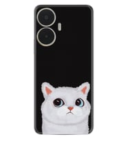 C55 Kılıf Resimli Desenli Silikon Platinium Series White Cat 1835