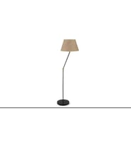 Rsylight Akrobatik Mafsallı Retro Rustik Siyah  Keten Başlık Köşe Lambası Lambader Çap:45 cm