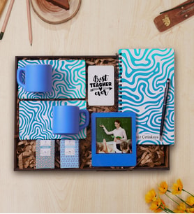 Öğretmenler Günü Özel Hediye Seti & 2'li Fincan, Defter, Kalem, Çerçeve, Kahve, Magnet