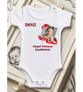 Kişiye Özel Fotoğraf Resim Baskılı İsim ve Not Doğum Günü Yeni Doğan Hediye Baba Anne Dayı Teyze Amca Bebek Body Zıbın