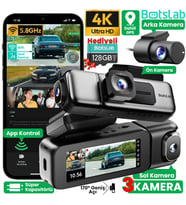 360+ Botslab G980H Pro 4K 3 Kameralı WiFi+GPS Akıllı Araç İçi Kamera +170° Geniş Açı+Süper Kapasitör+Sesli Kontrol+Gece Görüşlü (128GB HAFIZA KARTI HEDİYELİ)