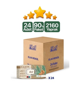 Sedir Ağacı Kokulu Islak Mendil 24x90 Lı Paket 2160 Yaprak Doğal Esans