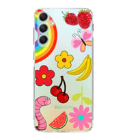 PrintiFy Samsung Galaxy A34 ile Uyumlu 1mm Slim Fit Water Color 5 Baskılı Şeffaf  Kılıf