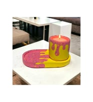 Özel Yapım Kokulu Mum Donut Tarzı Boyama İskandinav Desenli Hediyelik Saksı Organizer