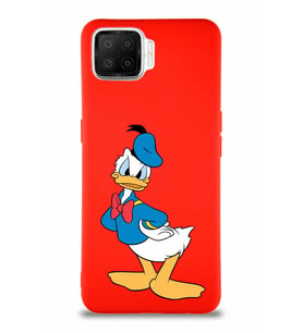 Oppo A73 Soft Premier Kapak Donald Duck-D Tasarımlı Silikon Kılıf - Kırmızı (Şeffaf)
