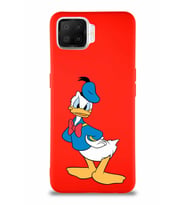 Oppo A73 Soft Premier Kapak Donald Duck-D Tasarımlı Silikon Kılıf - Kırmızı (Şeffaf)
