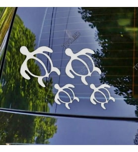 Kaplumbağa Ailesi Araba Sticker Yapıştırması_77