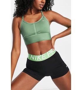 Nike Dri-Fit indy Light Support Longline Green Bra Sporcu Sütyeni Bra Yeşil