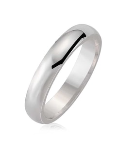 Düz Bombeli Gümüş Alyans - 4 mm (Çok Renkli)