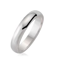 Düz Bombeli Gümüş Alyans - 4 mm (Çok Renkli)