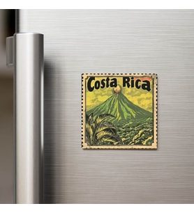 Kosta Rika Costa Rica - Posta Pulu Temalı Ülke - Baskılı Buzdolap Magneti Kare - 9x9 cm