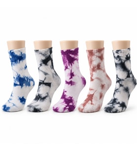 Unisex Batik Desenli Çorap 5'li Set Pamuklu Renkli Uzun Soket Dikişsiz Nefes Alan Günlük Spor Çorabı — Çok Renkli, 36-40