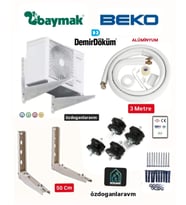 Baymak Beko Demirdöküm 9000 Btu-12000 Btu Klima 3 Metre Alamünyum  Boru 50  Cm Ayak Titreşim Takozu Takım