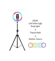 8 inç RGB LED Selfie Işığı, Tripod ve Tiktok Işığı Seti
