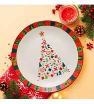New Year Çam Servis Tabağı 26 Cm 21652