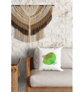 Çizgi Kelebek Desenli Çift Yön Dijital Baskılı Dekoratif Kırlent Kılıfı Yastık Kılıfı 39x39cm