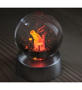 Wolawood Kristal Cam Kar Küresi 3D Renk Değiştiren LED Işıklı Pilli Dekoratif Konsept Hediyelik Masaüstü Süs Lamba Biblo Şık Zarif Rgb Dekor Özel Tasarım