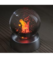 Wolawood Kristal Cam Kar Küresi 3D Renk Değiştiren LED Işıklı Pilli Dekoratif Konsept Hediyelik Masaüstü Süs Lamba Biblo Şık Zarif Rgb Dekor Özel Tasarım