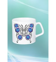 Mandala Kelebek Nazarlık Baskılı Afilli Kupa Bardak Çay Kahve Fincanı