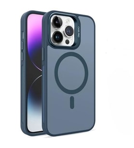 Coverzone iPhone 15 Pro ile uyumlu Kamera Lens Aparatl? Stand Olabilen Magsafe ile uyumlu Kamera Korumal? ?effaf Full Color Magnetic Wireless Telefon K?l?f? (Lacivert, iPhone 15 Pro)
