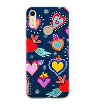 PrintiFy Huawei Honor 8A ile Uyumlu 1mm Slim Fit Retro Renkler 3 Baskılı Şeffaf  Kılıf
