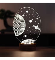 3 Boyutlu Galaxy Saturn Lamba