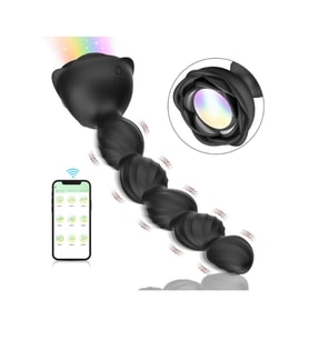 Telefon Kontrollü Haley Rose Pulled Beads anl tıkac – Siyah