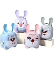Kişiye Özel Sevimli Yumuşak Kulaklı Tavşan Tasarımlı Kilitli Metal Kumbara – 15x15x7 cm, Renkli, Dayanıklı (Çok Renkli)