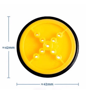 42mm Mini Rubber Tekerlek 3mm Mil Uyumlu Robot Oyuncak Wheel