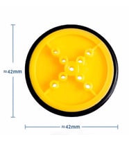 42mm Mini Rubber Tekerlek 3mm Mil Uyumlu Robot Oyuncak Wheel