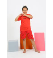 Akbeniz Kız Çocuk Şortlu Kısa Kol Penye Pijama Takım 20431